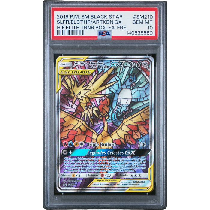 Sulfura, Électhor et Artikodin GX SM210 – PSA 10 – Promo – Pokémon FR 2019