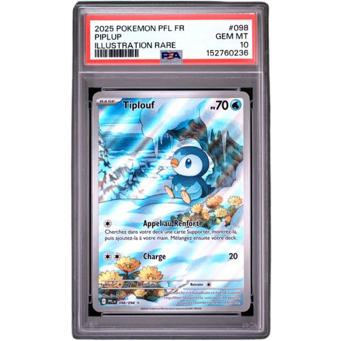 Tiplouf 098/094 – PSA 10 – Flammes Fantasmagoriques ME02 – Pokémon FR 2025